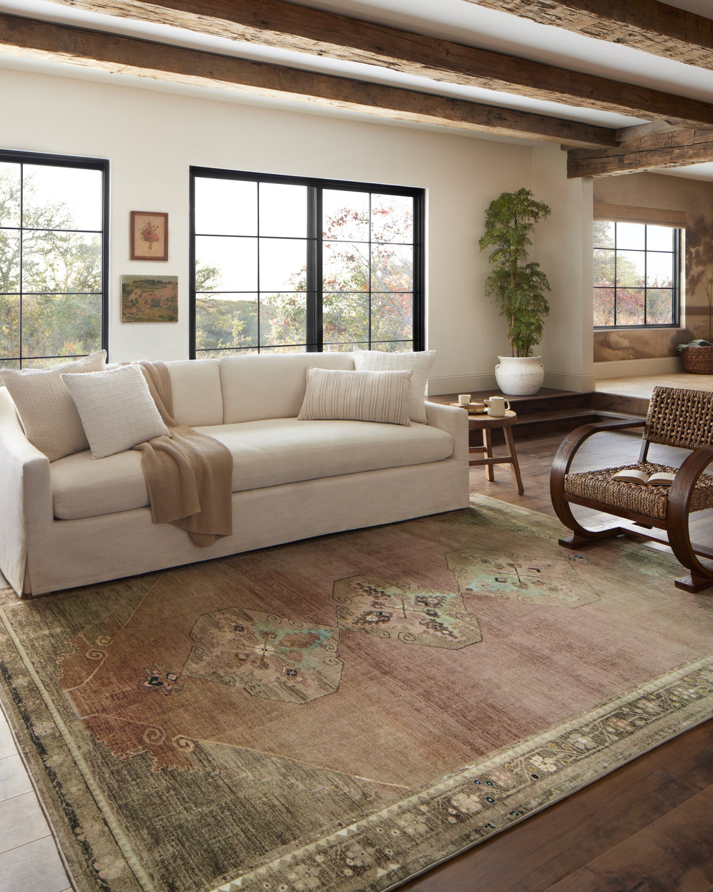 Sinclair Clay Tobacco Rug in living room