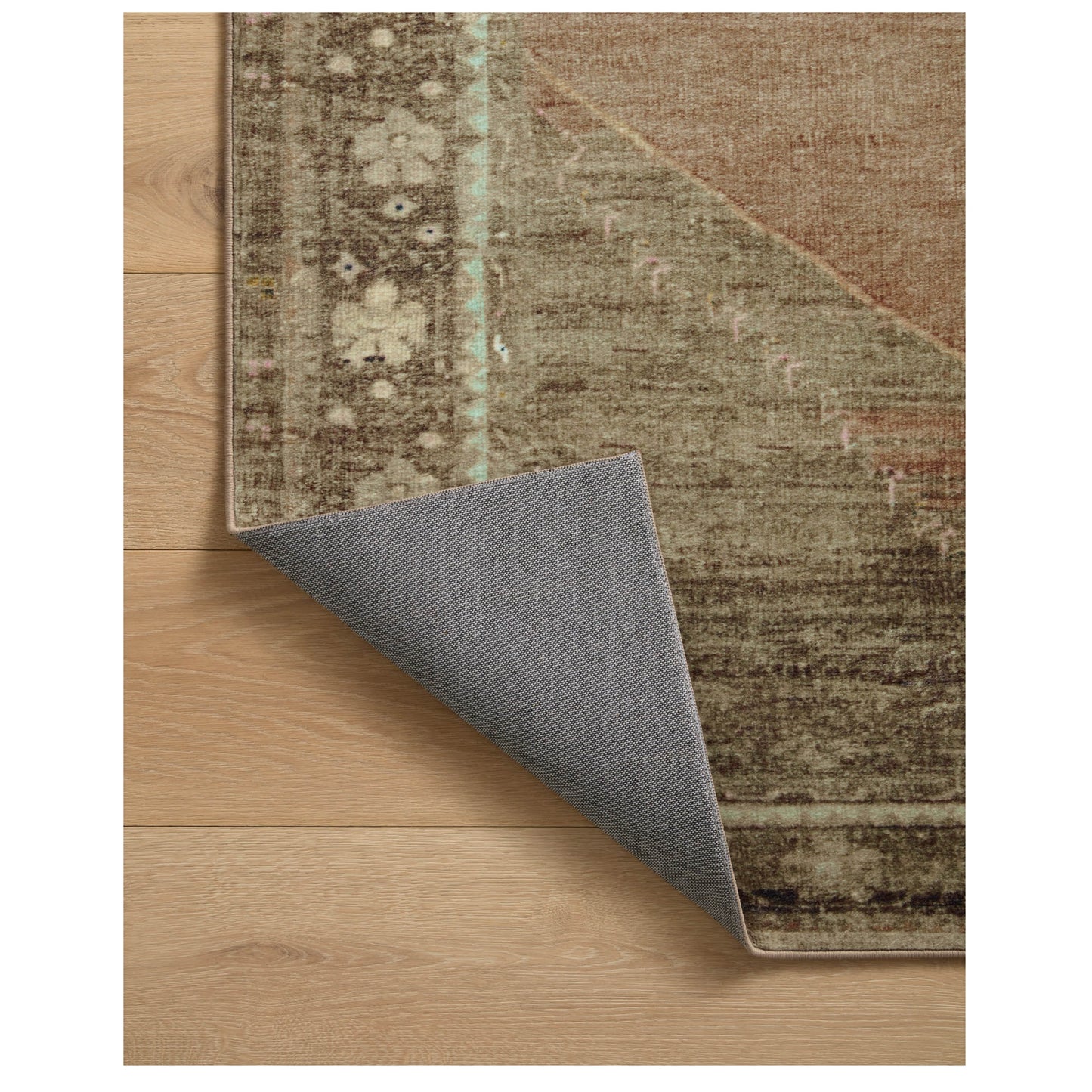 Sinclair Clay Tobacco Rug corner flipped