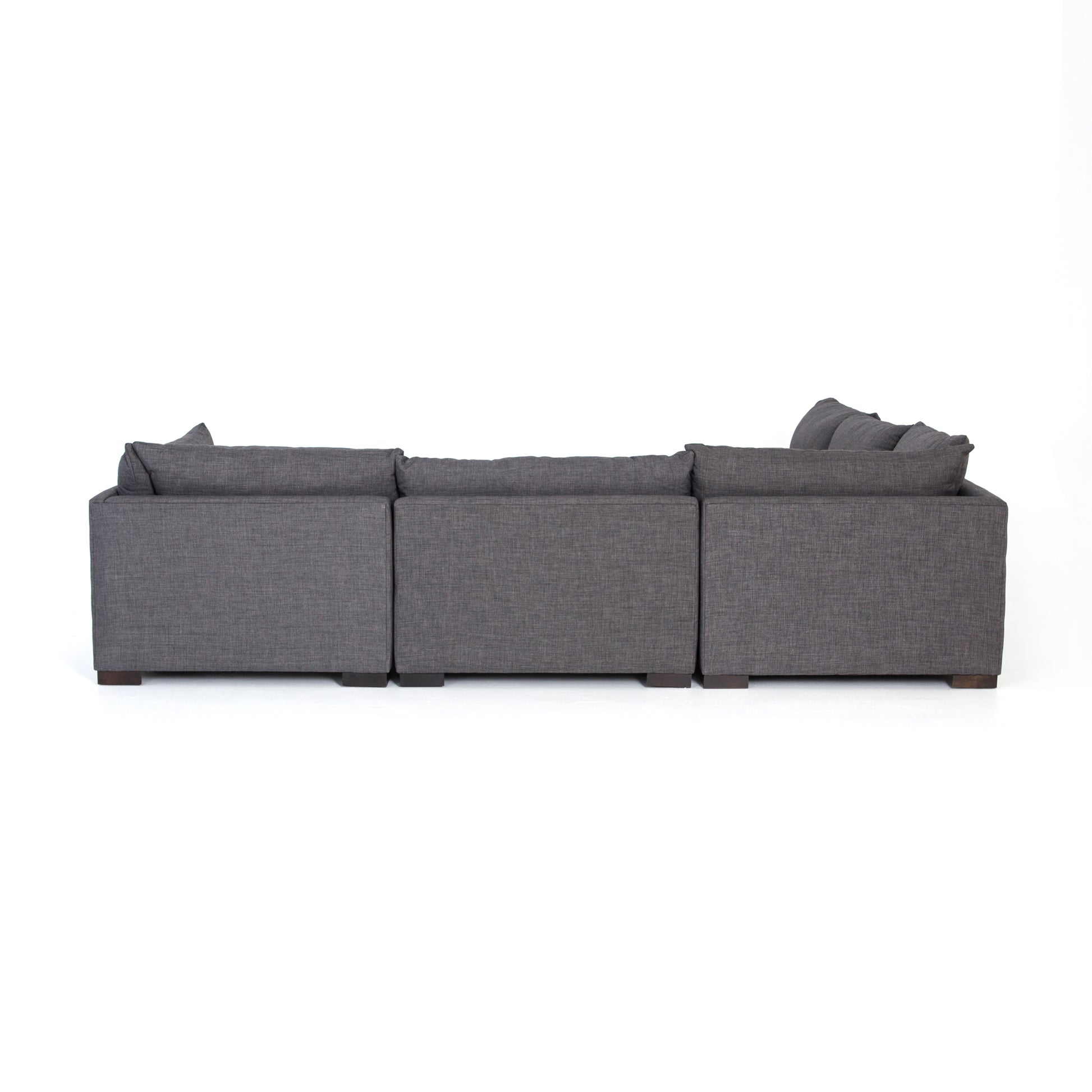 charcoal fabric L-shaped sectional sofa with ottoman for magnolia