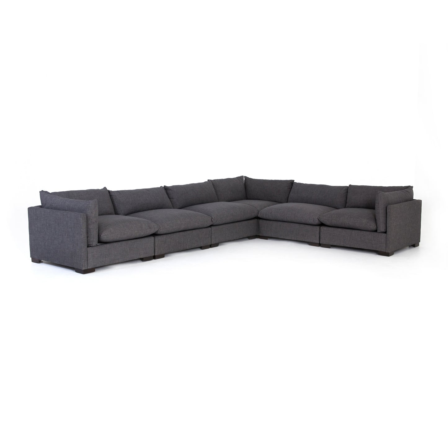 charcoal fabric L-shaped sectional sofa for magnolia