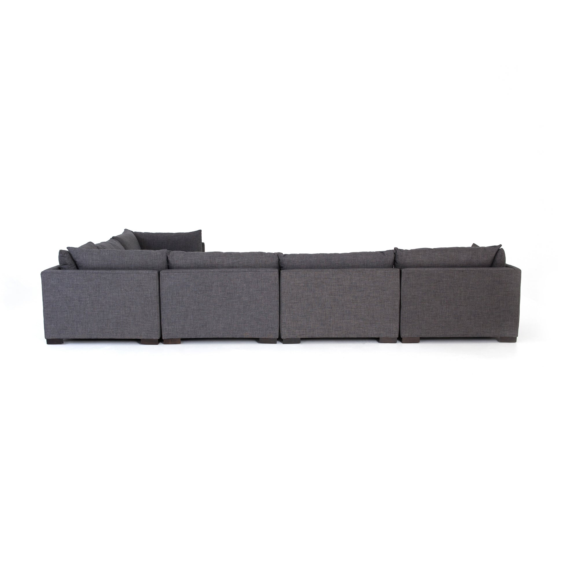 charcoal fabric L-shaped sectional sofa with ottoman for magnolia