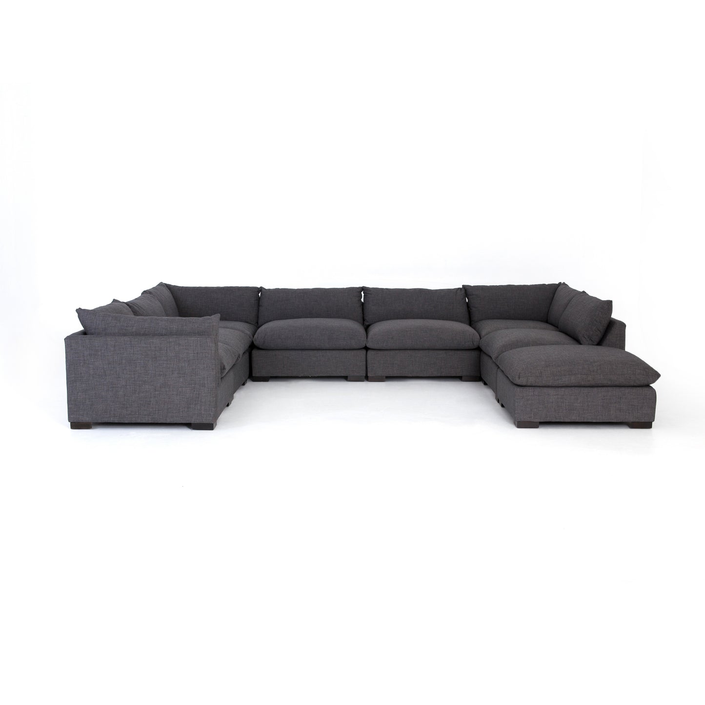 charcoal fabric u-shaped sectional sofa with ottoman for magnolia