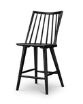 black wooden modern windsor spindle back counter stool