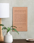 light leather sign with excerpt from magnolia spring 2019 journal about authenticity