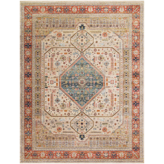 cream, beige, and orange rug with floral detail