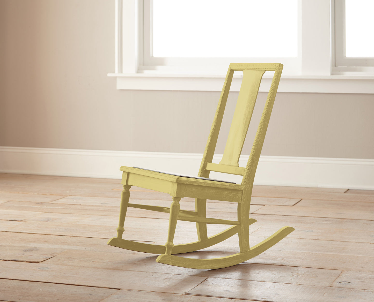 Earthy yellow with slight green undertone chalk style paint