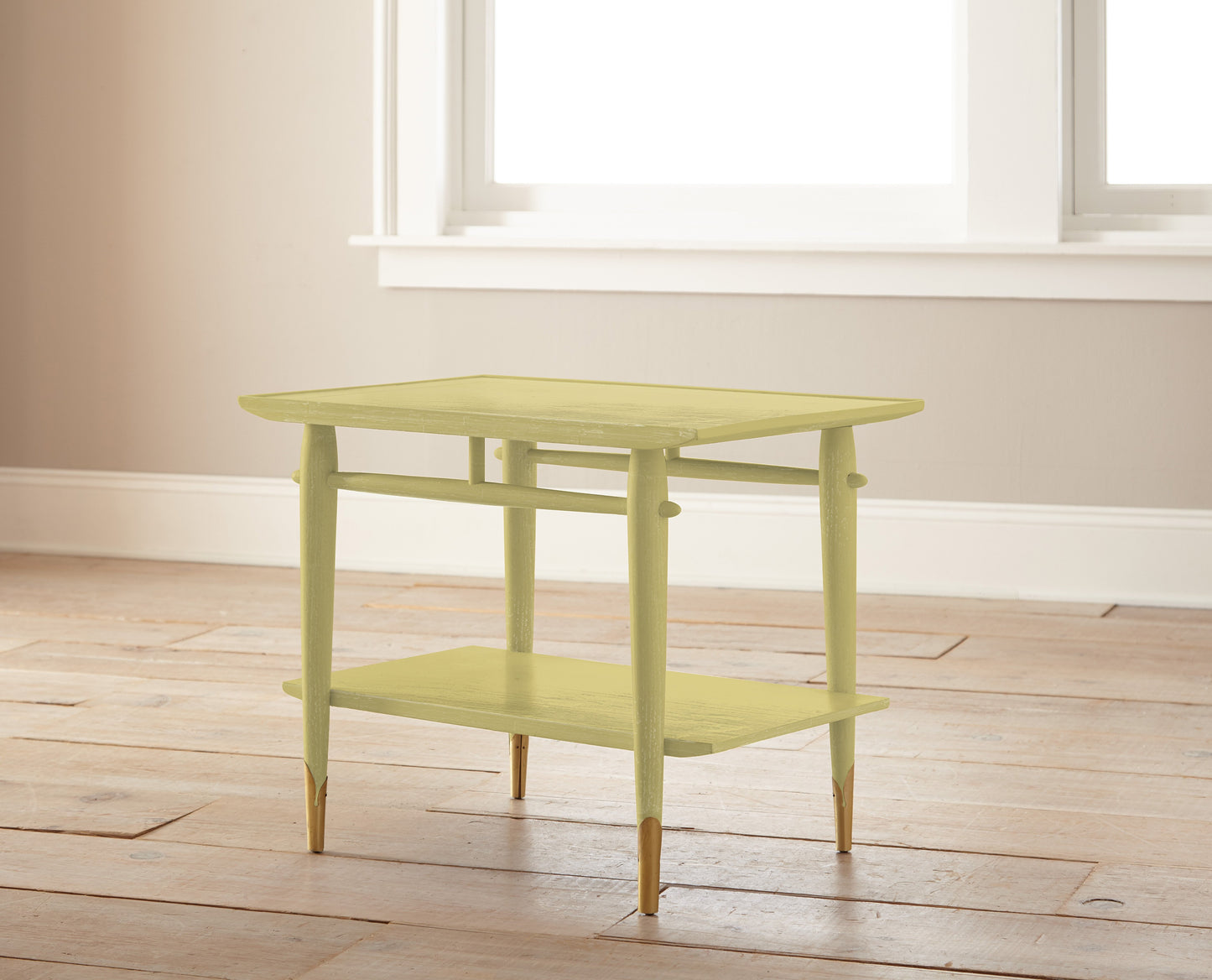 Earthy yellow with slight green undertone chalk style paint