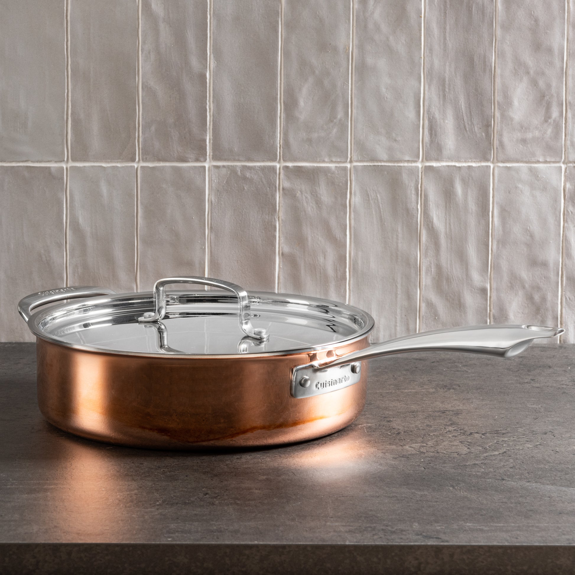 cuisinart tri ply stainless steel eight piece copper cookware set