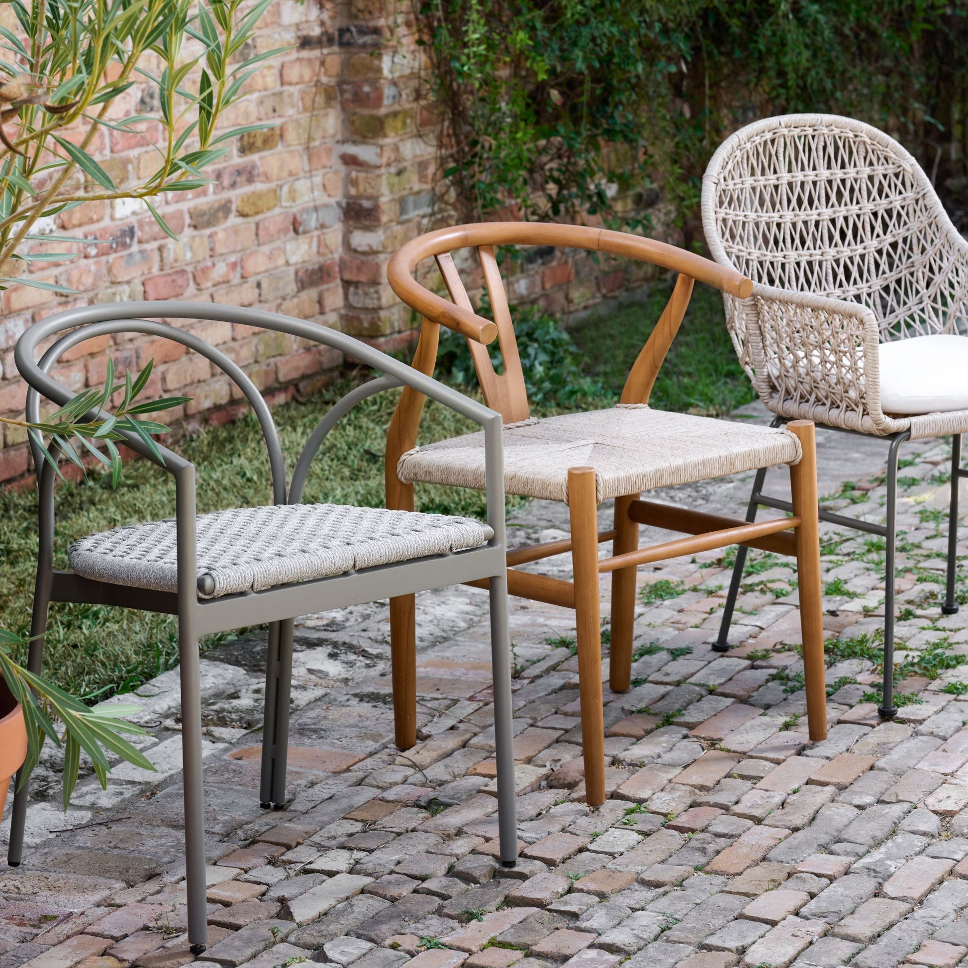 sylvie wicker outdoor cushioned dining chair for magnolia