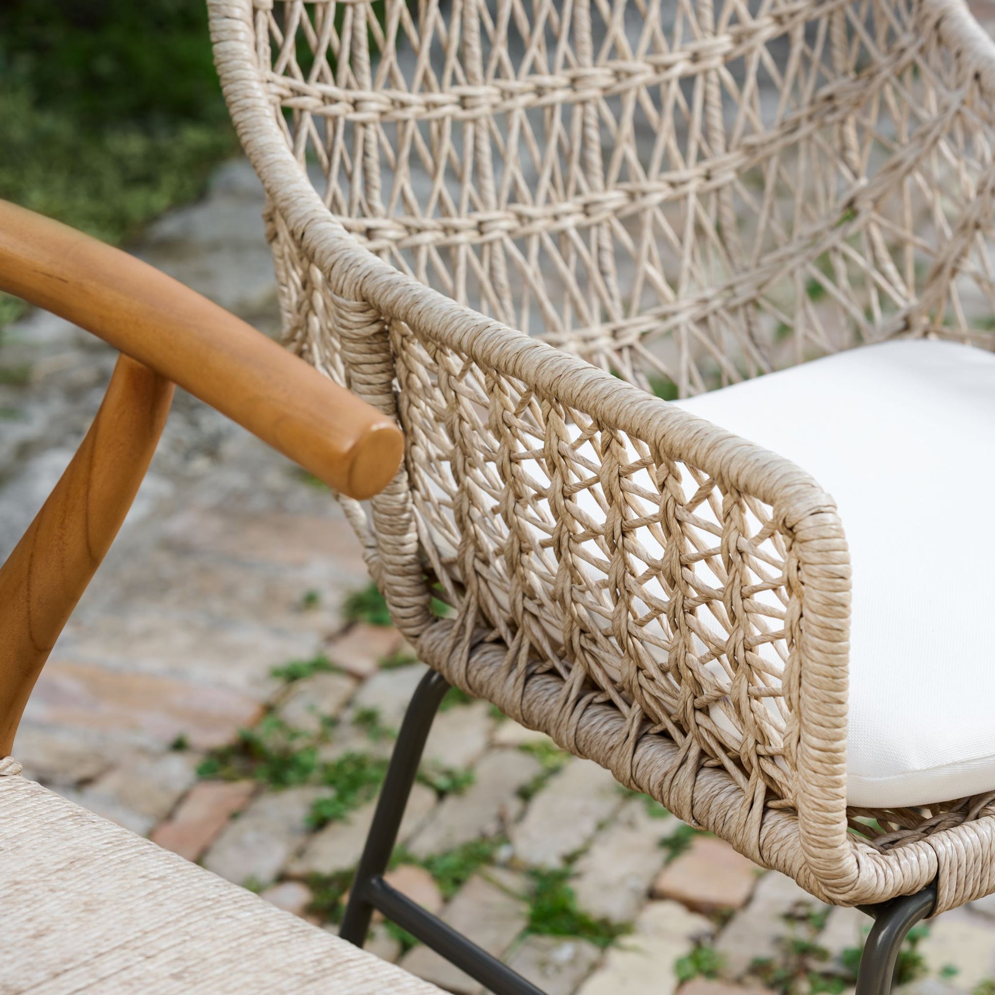 sylvie wicker outdoor cushioned dining chair for magnolia