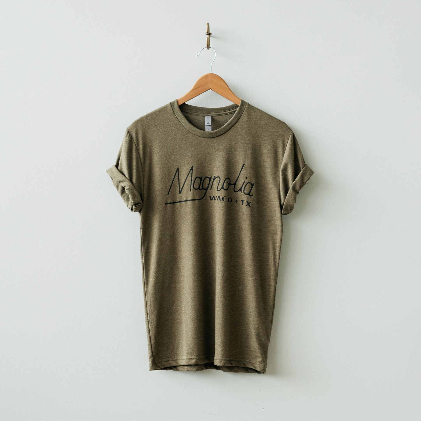 olive green magnolia vintage logo tshirt