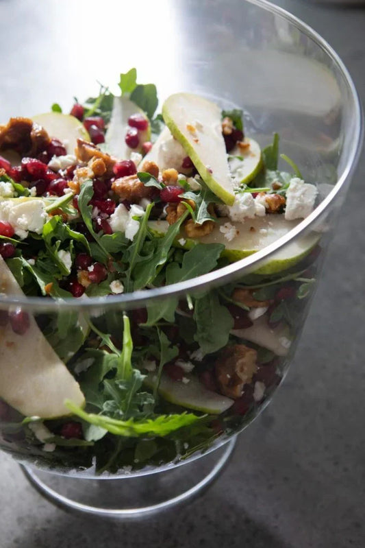 Layered Arugula Salad with Pear Vinaigrette