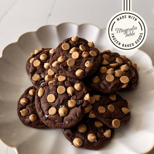 Brownie Cookies with Peanut Butter Chips Recipe - made with Magnolia Table Frozen Baked Goods
