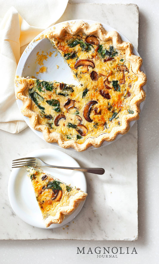 Mushroom, Spinach & Swiss Cheese Quiche