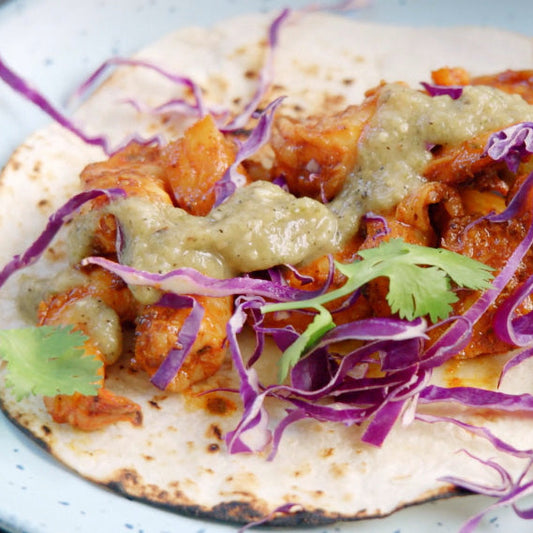 One-Pan Shrimp and Pineapple Tacos