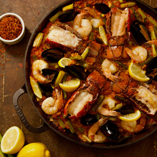 Elizabeth Poett's Seafood and Asparagus Paella