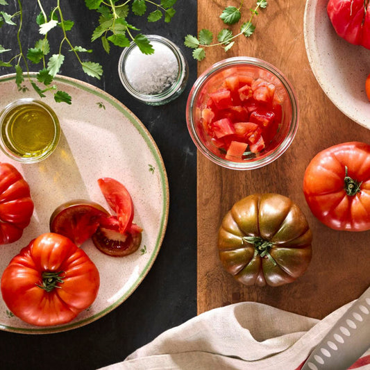 tomatoes on a cutting board