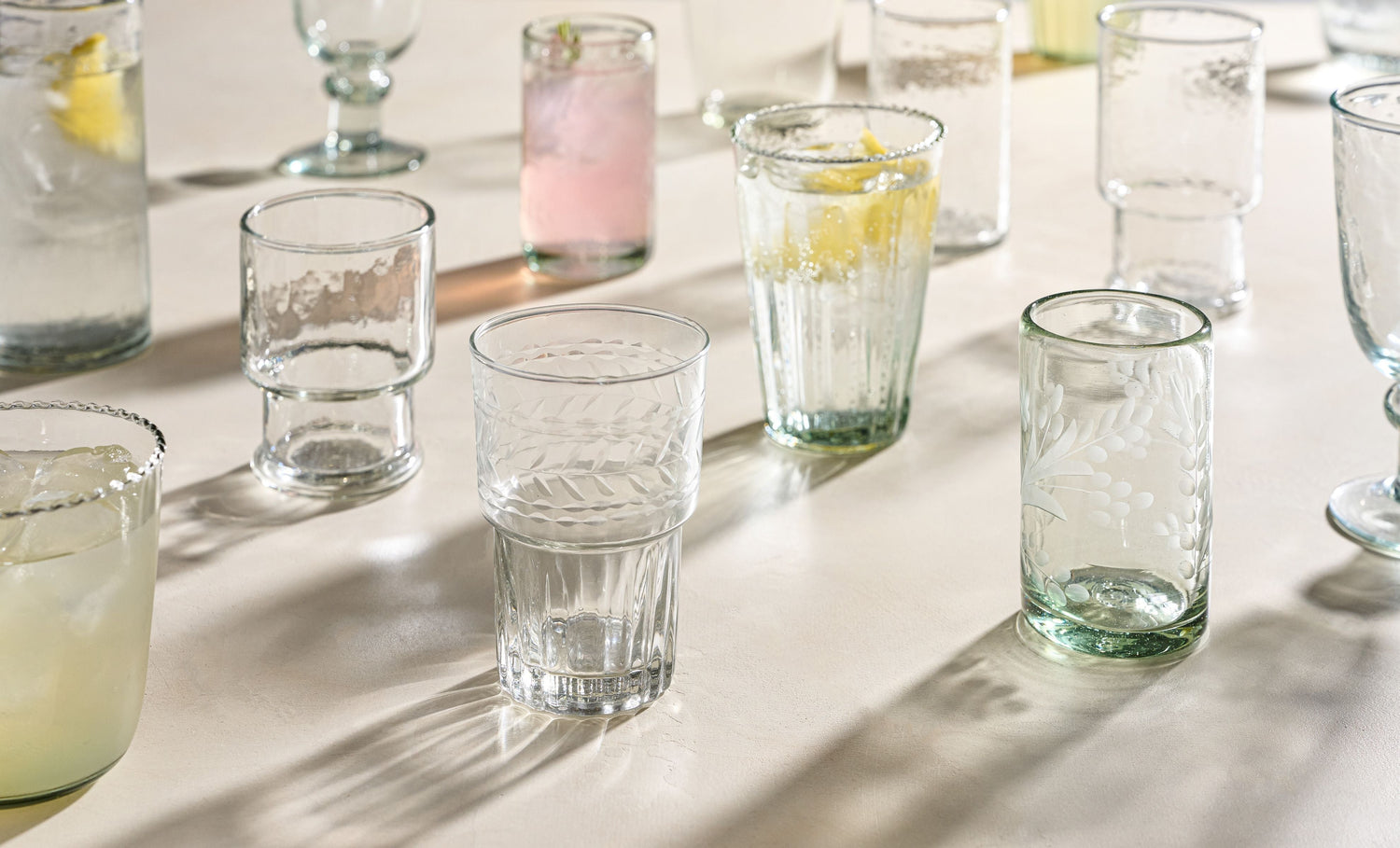 Shop Magnolia Drinkware and Pitchers including Mugs, Pitchers, Glasses, Tumblers, Carafes and Stemware.