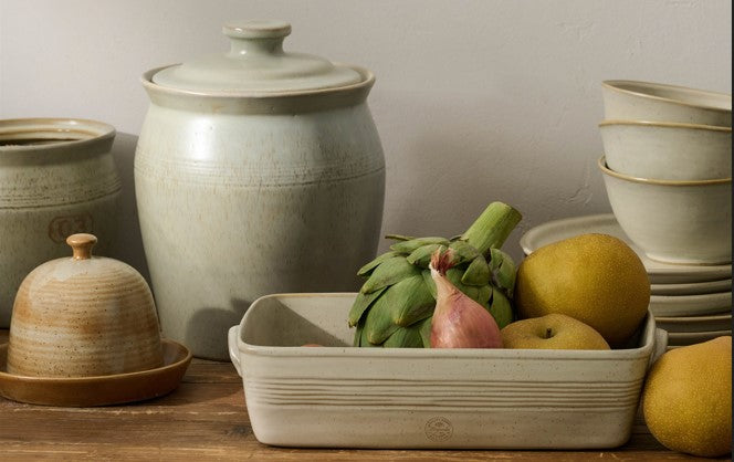 french gret dinner plates, bowls, bakeware and canisters