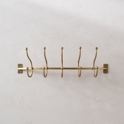 Webster Antique Brass Hook Rack