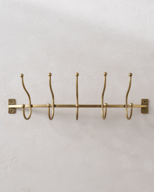 Webster Antique Brass Hook Rack