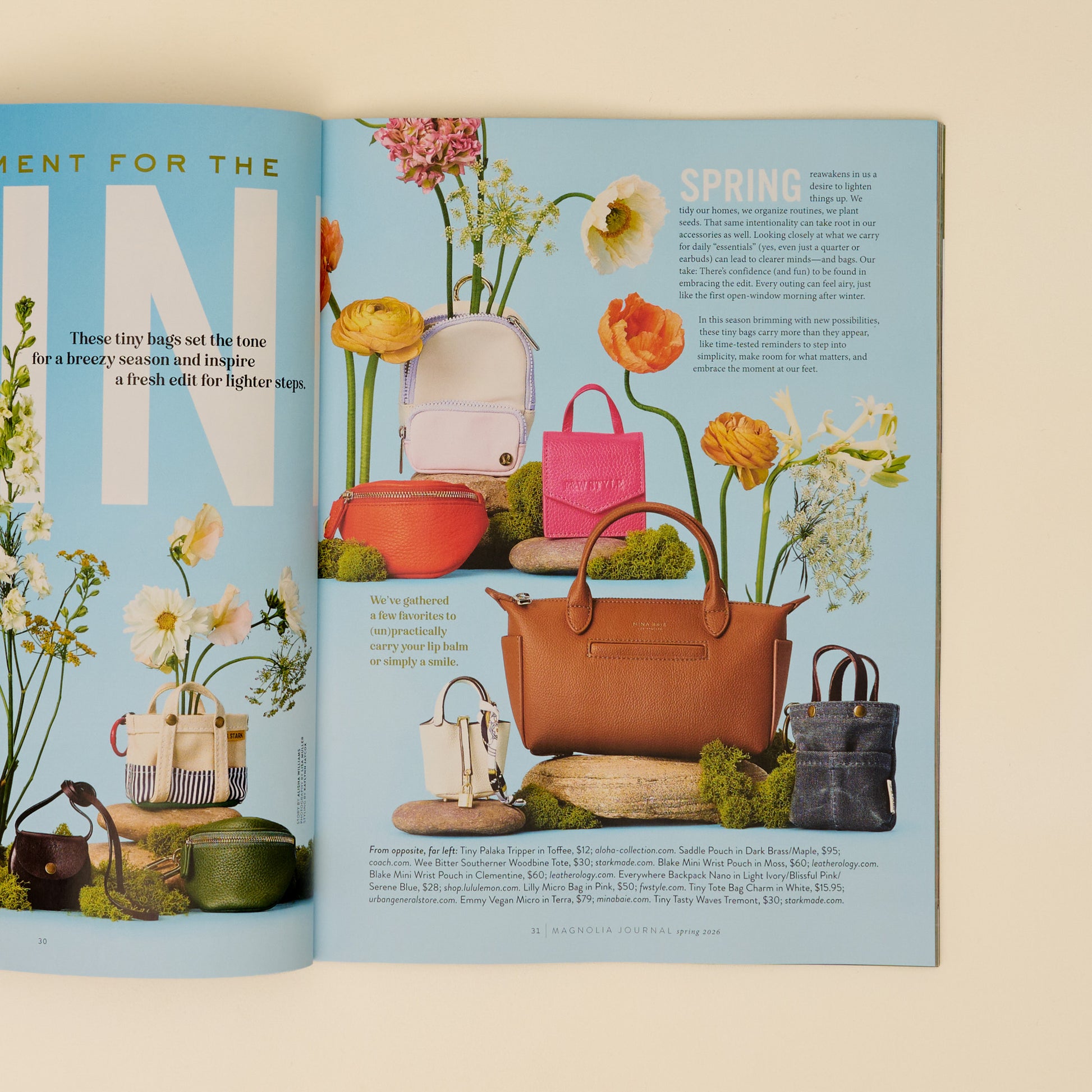 Magnolia Journal Spring 2026 featuring spring handbags