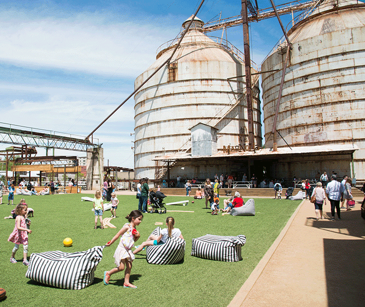 rotating images of locations and activities at the Silos.
