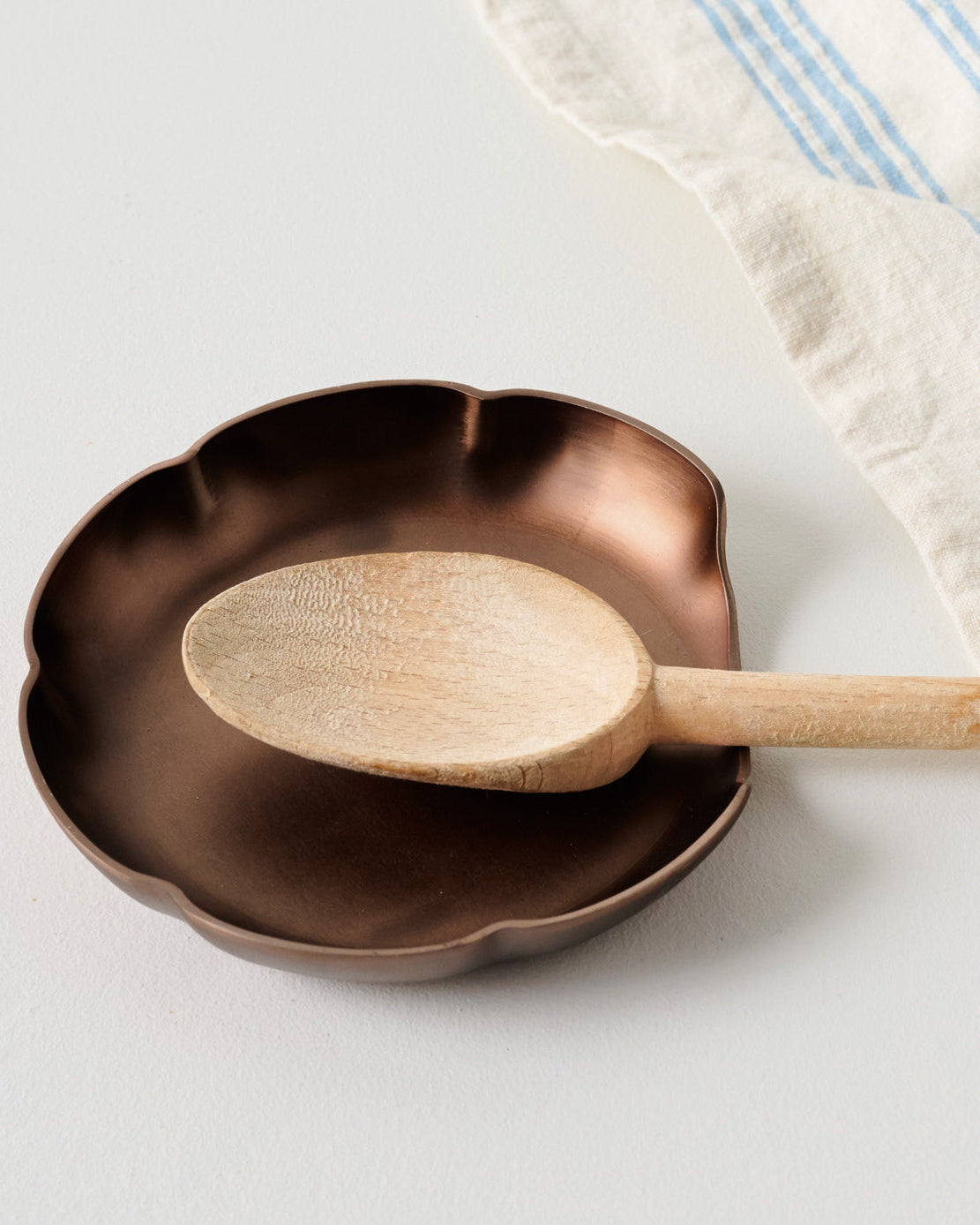 Copper Scalloped Spoon Rest