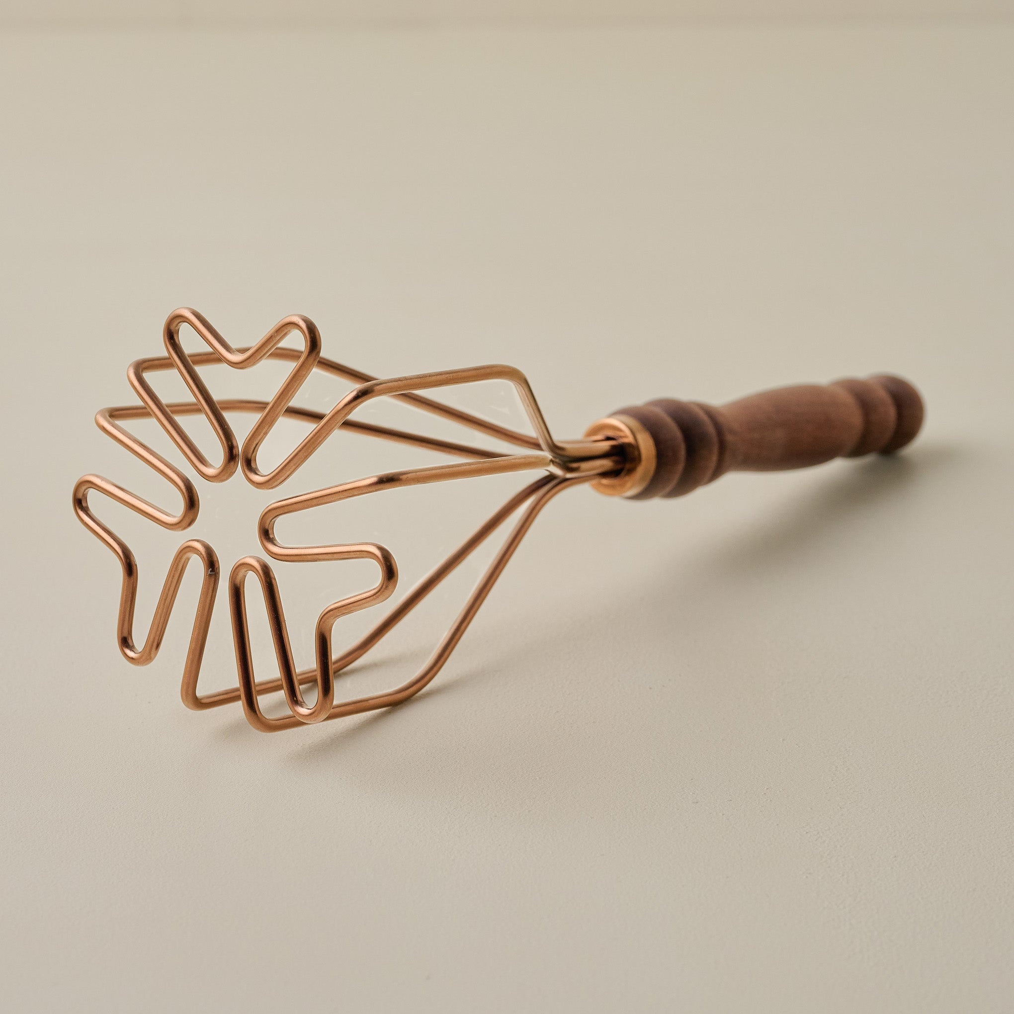 Walnut Handle Copper Potato Masher