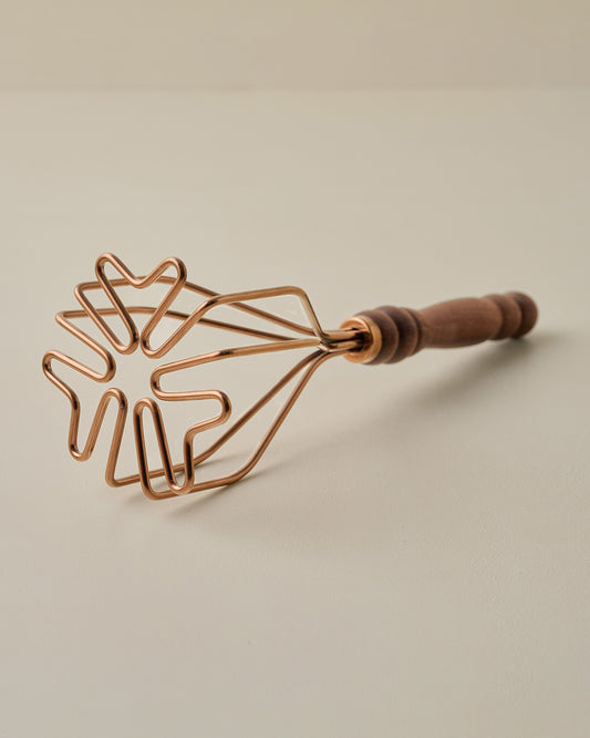 Walnut Handle Copper Potato Masher