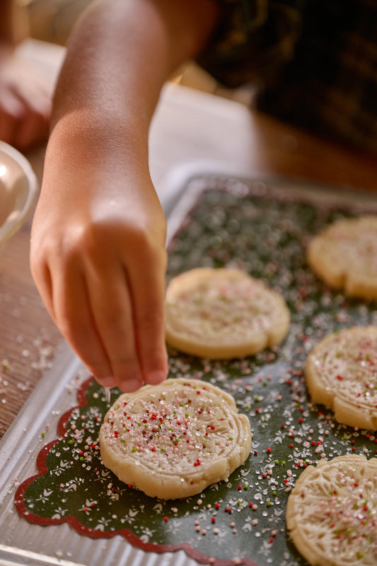 Reversible Holiday Baking Mat with cookies and sprinkles