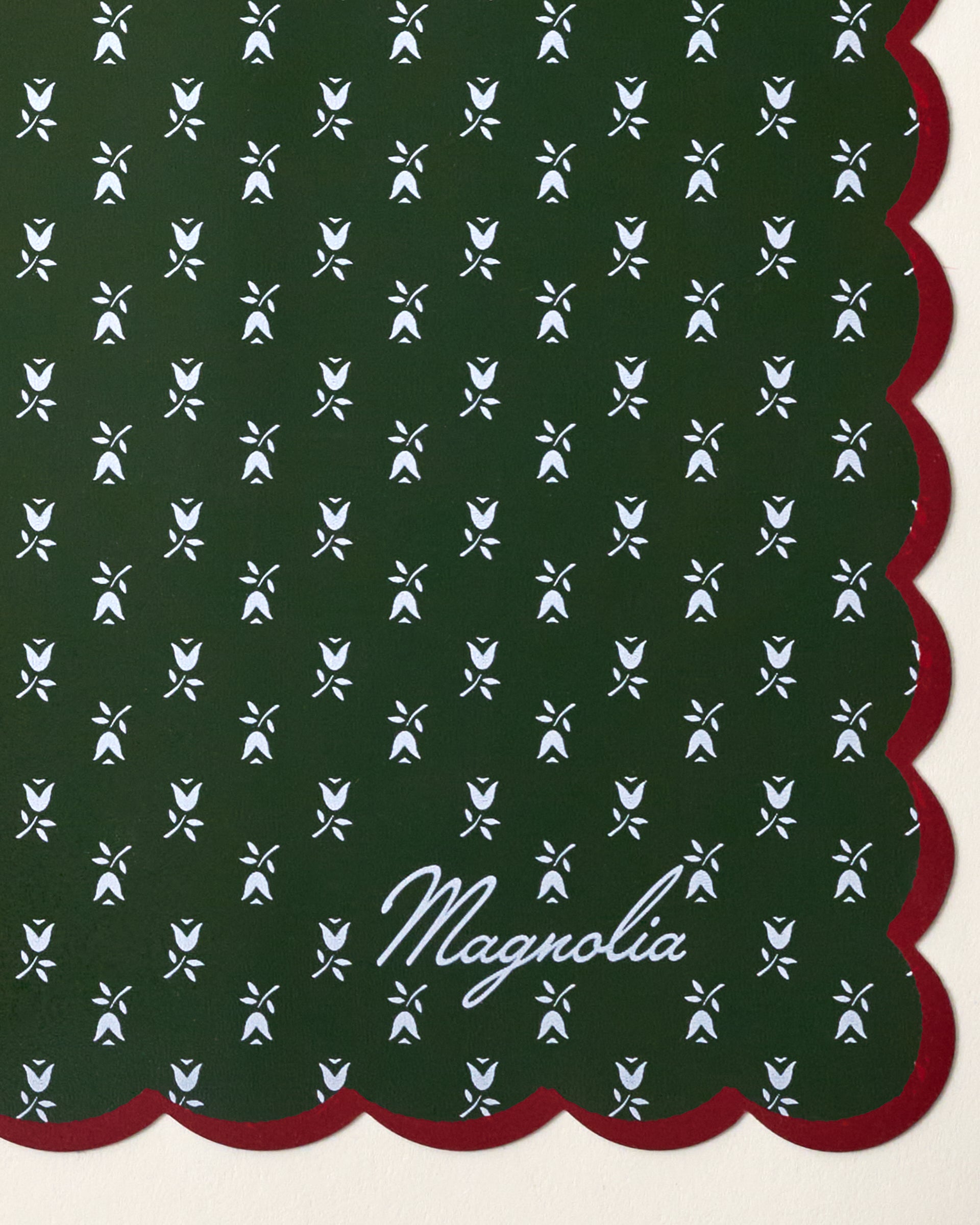 Reversible Holiday Baking Mat close up tulip motif