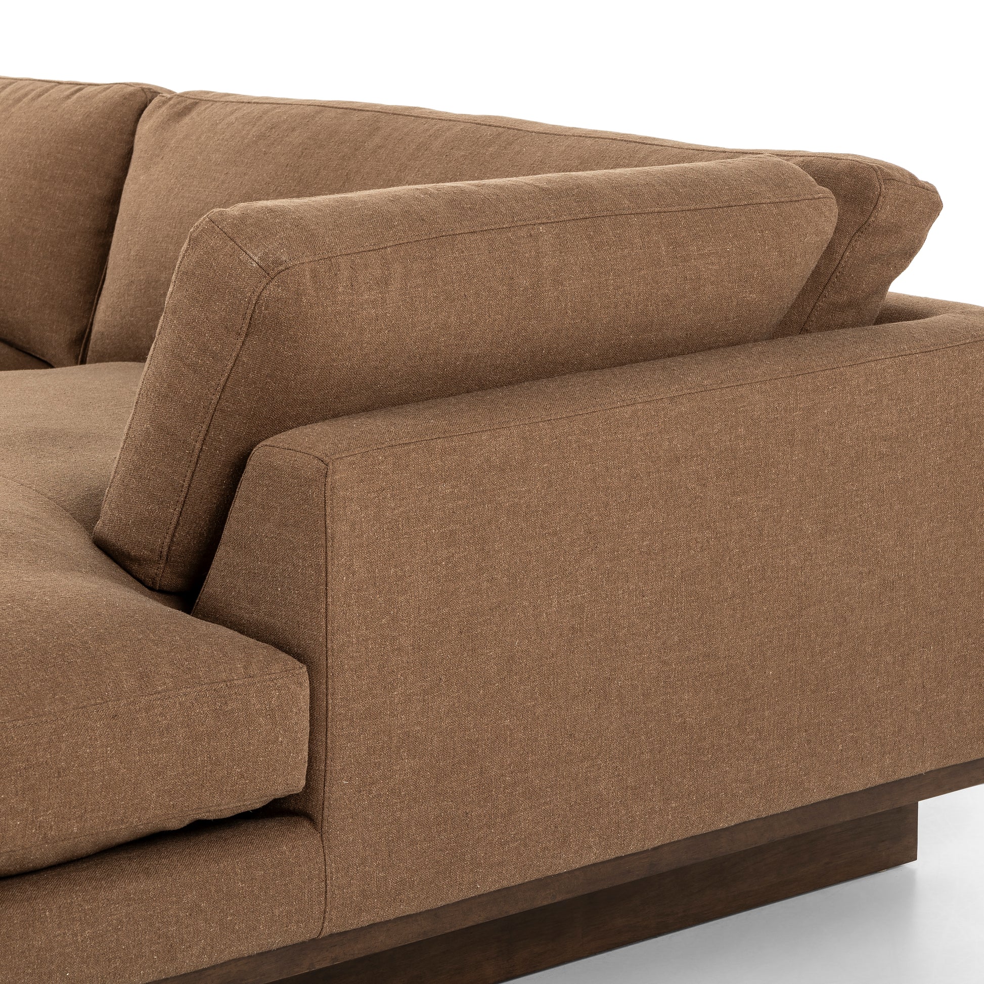 Ford 2 Pc Sectional Right Chaise in Cafe up close