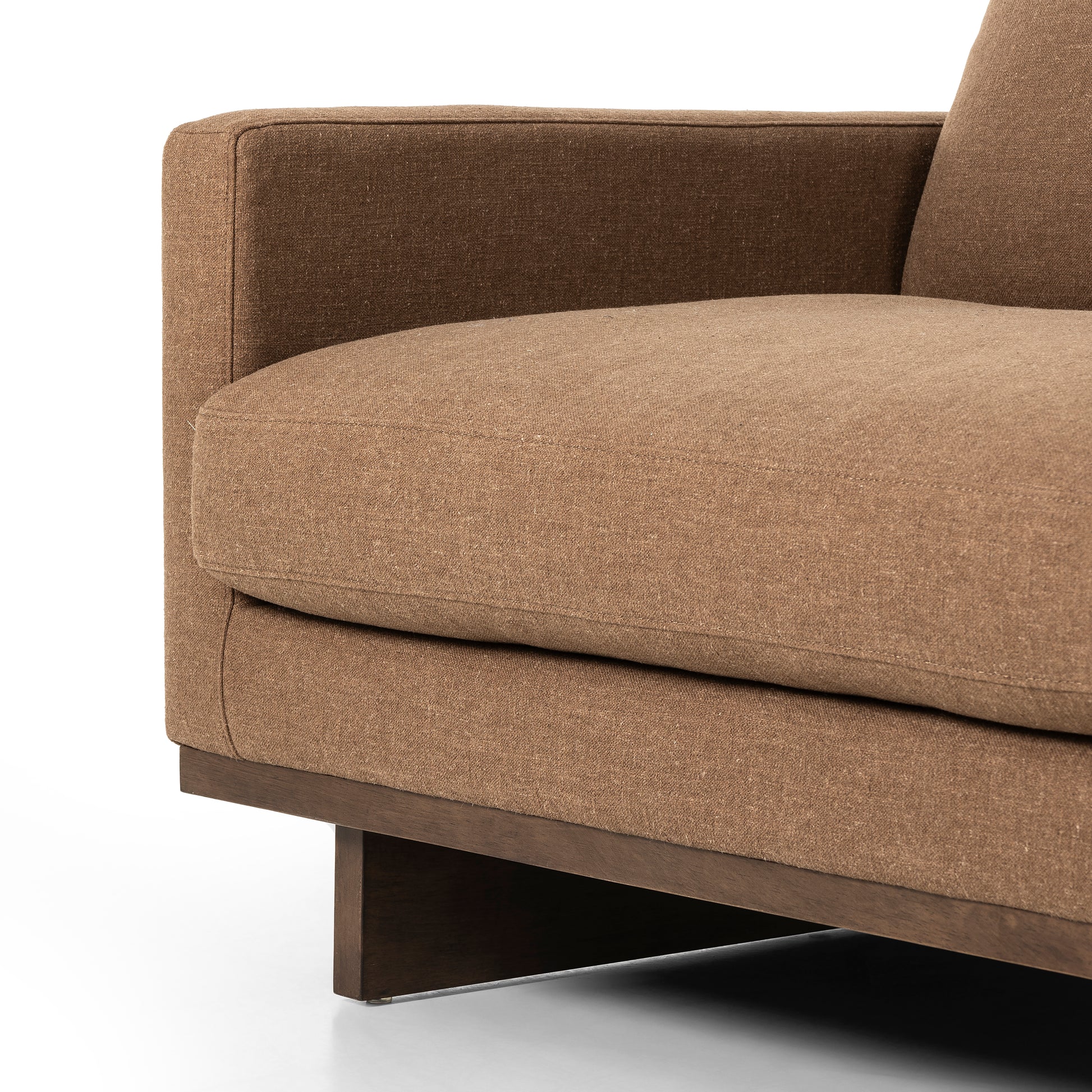 Ford Sofa in Cafe leg and cushion up close