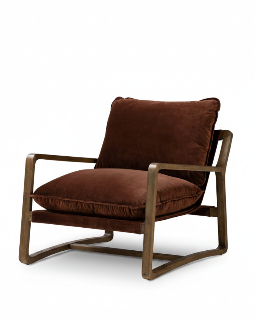 Gerard Chair in auburn velvet