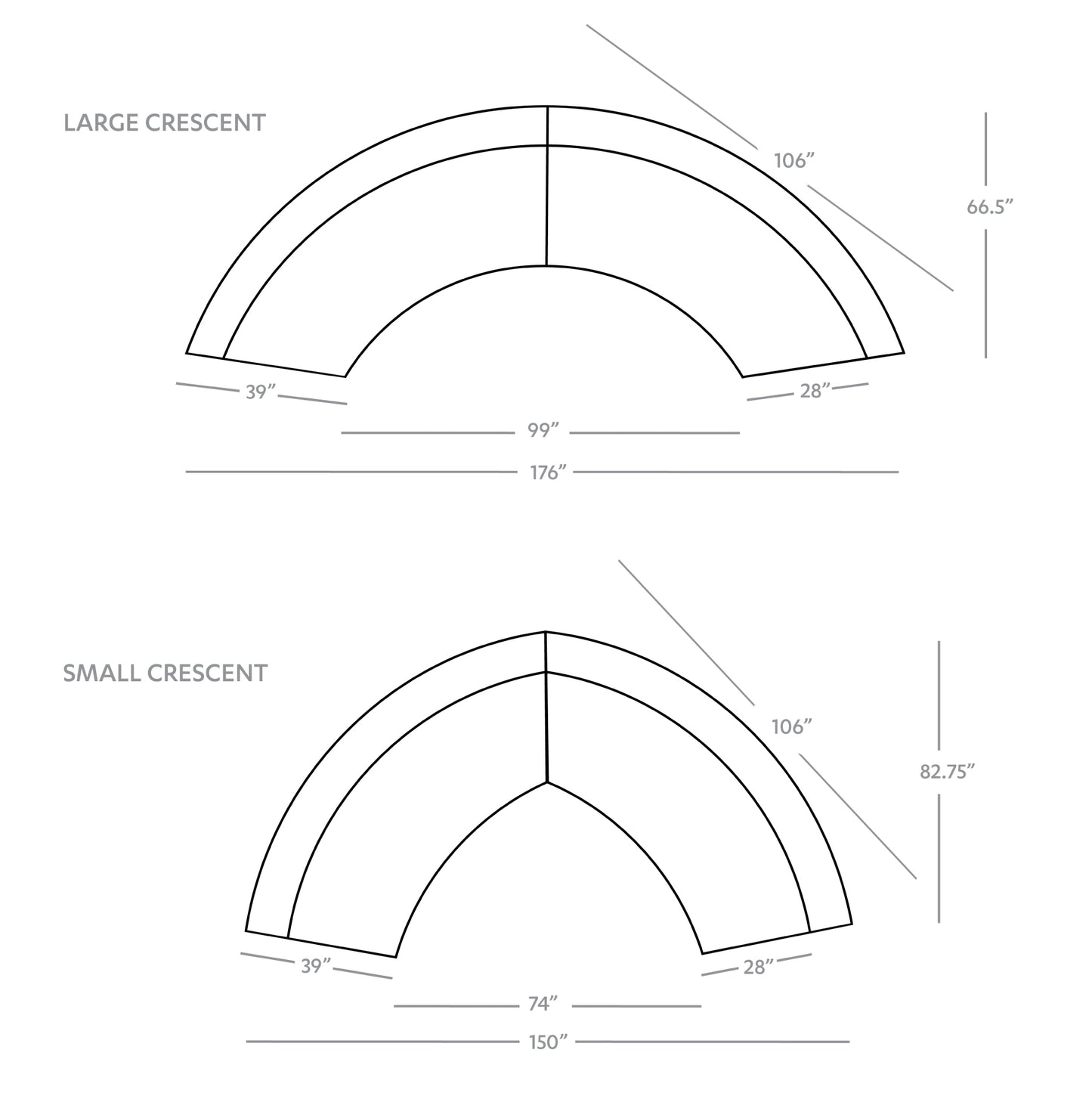 Miles Sofa technical diagram of measurements