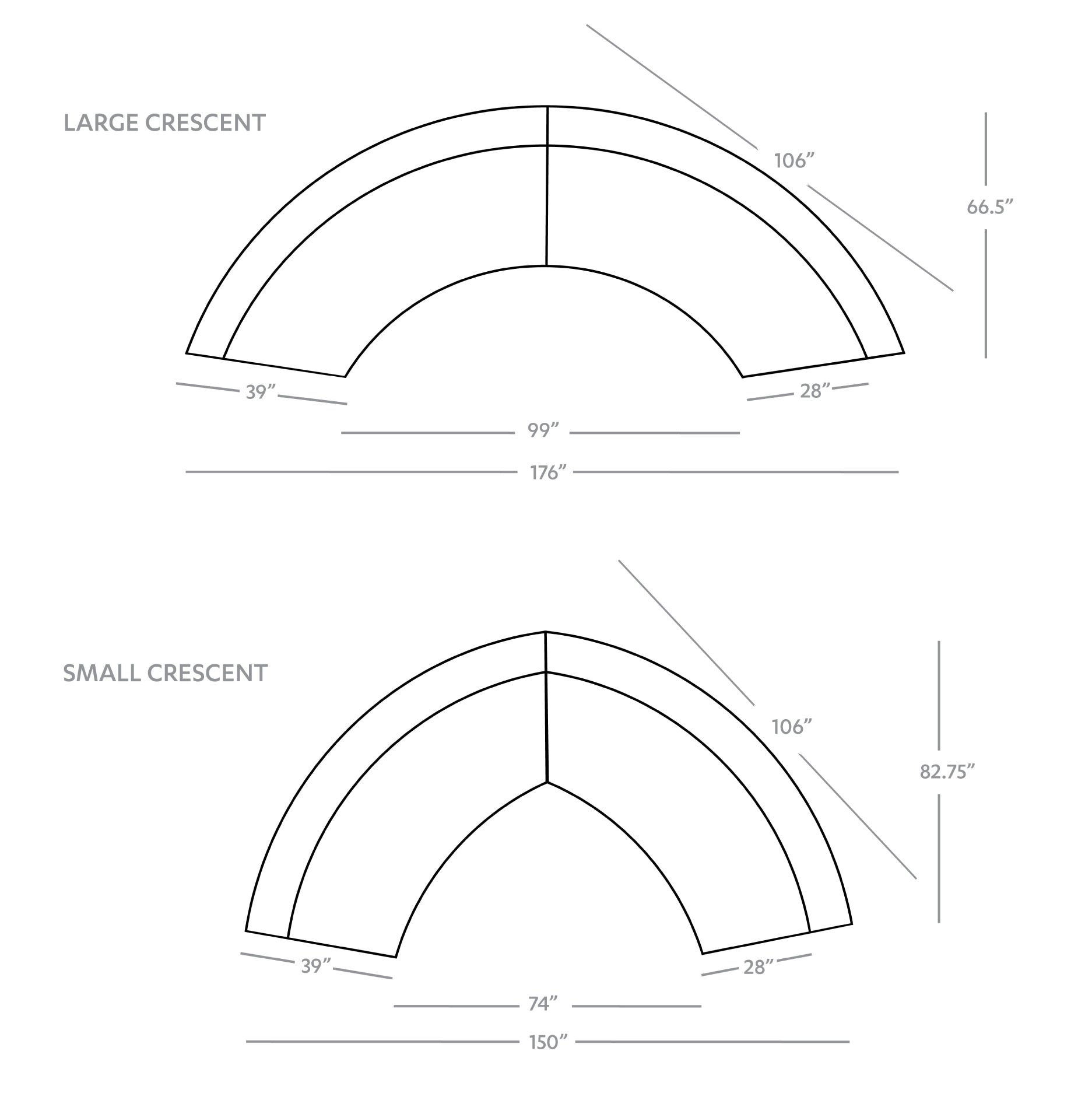Miles Sofa technical diagram of measurements