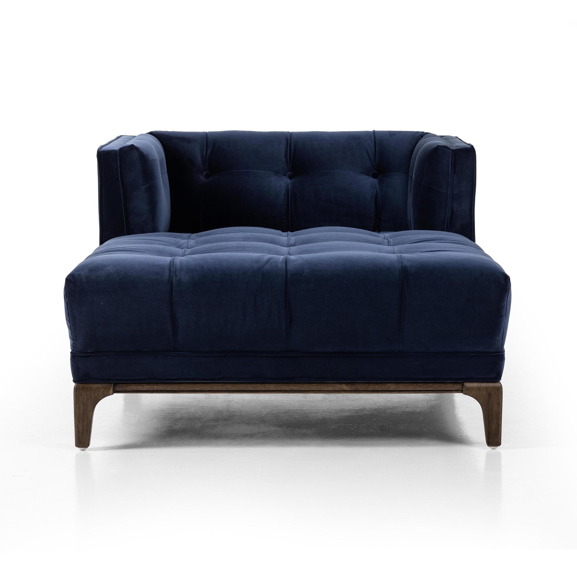 Elsie Chaise in midnight velvet front view