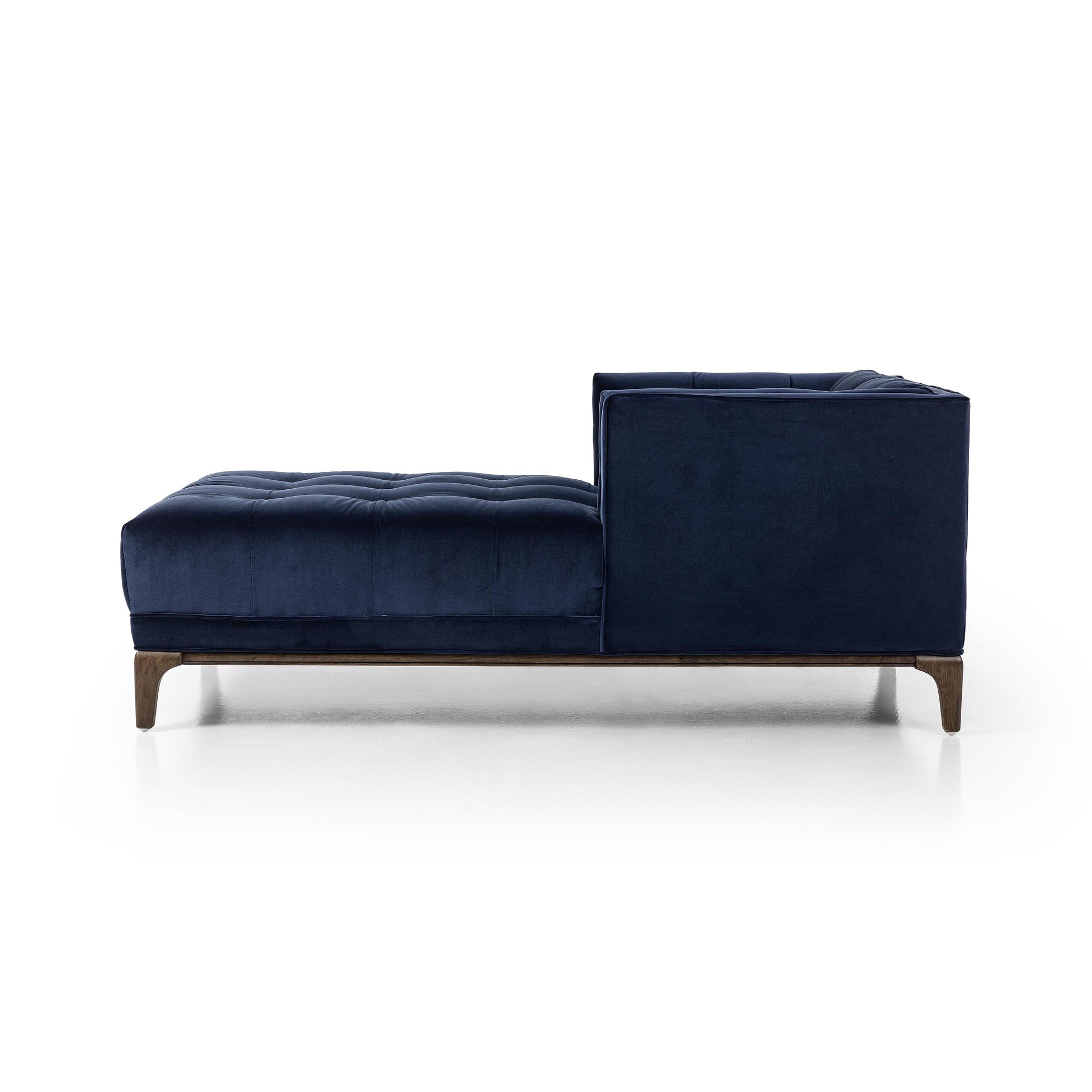 Elsie Chaise in midnight velvet side view