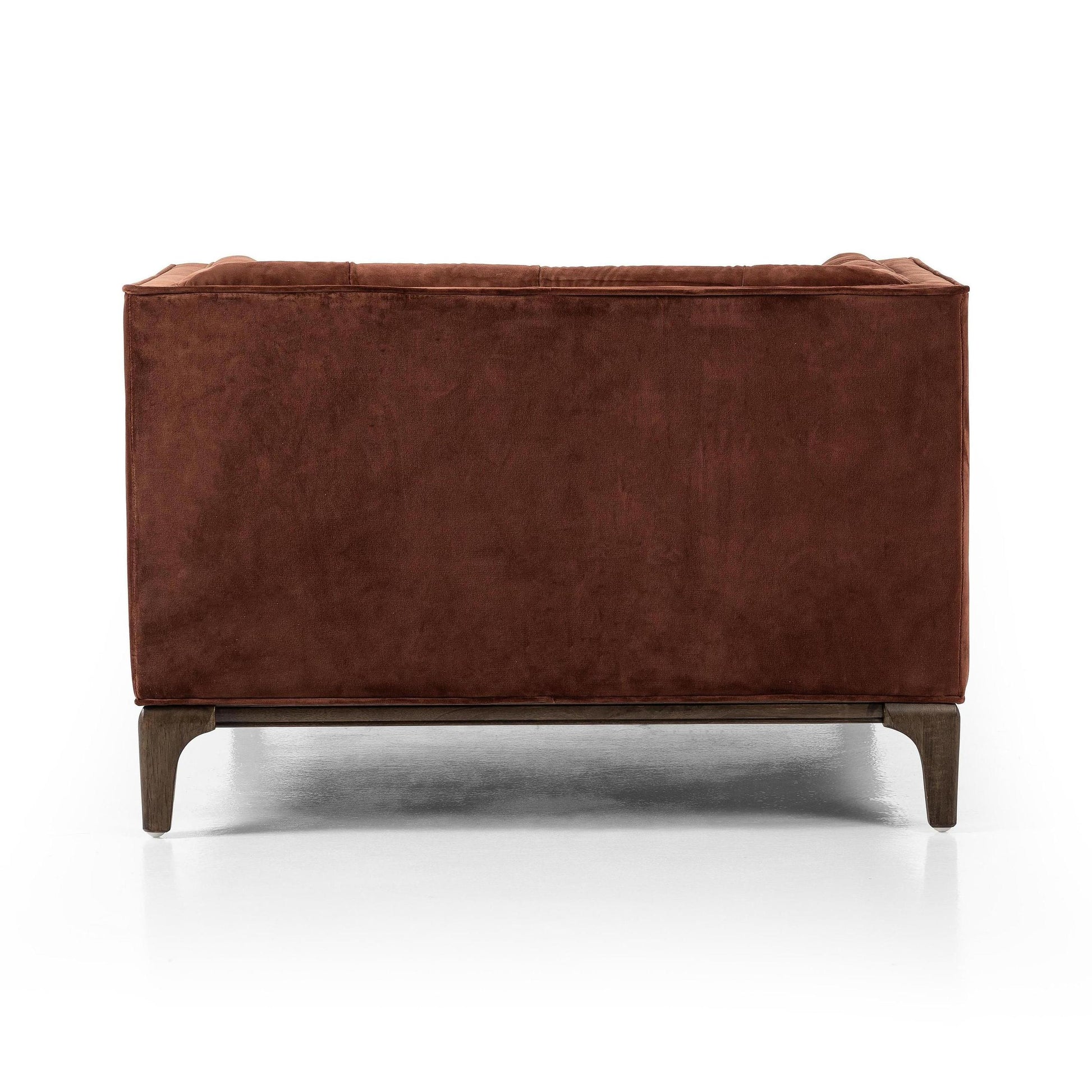 Elsie Chaise in auburn velvet back view
