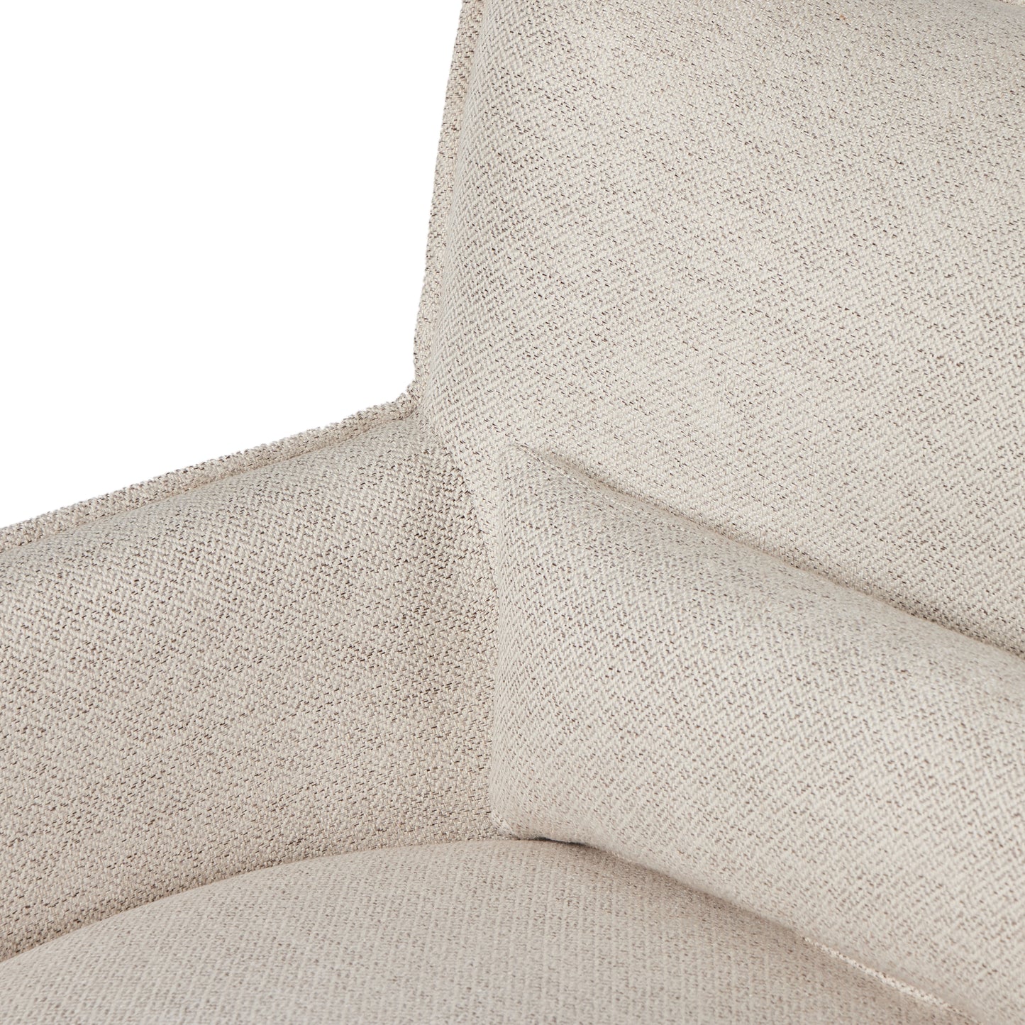 Kimberly Swivel Chair close up of armrest and chair back view