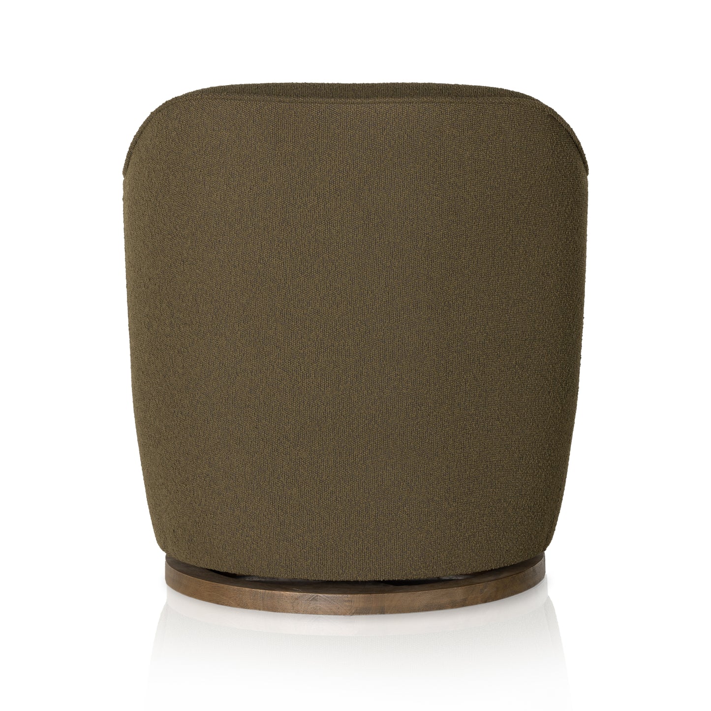 Olive Boucle Rose Swivel Chair back view