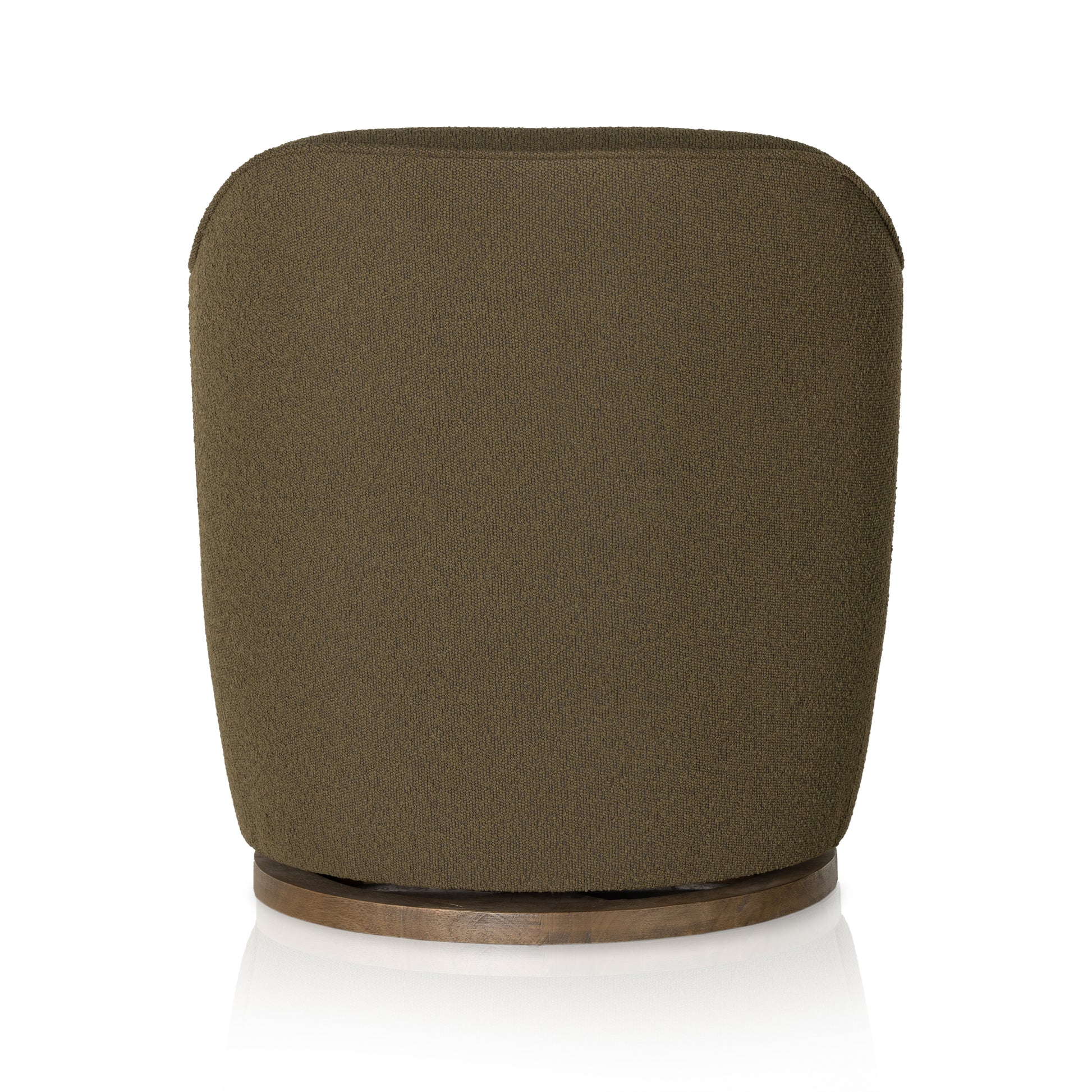 Olive Boucle Rose Swivel Chair back view