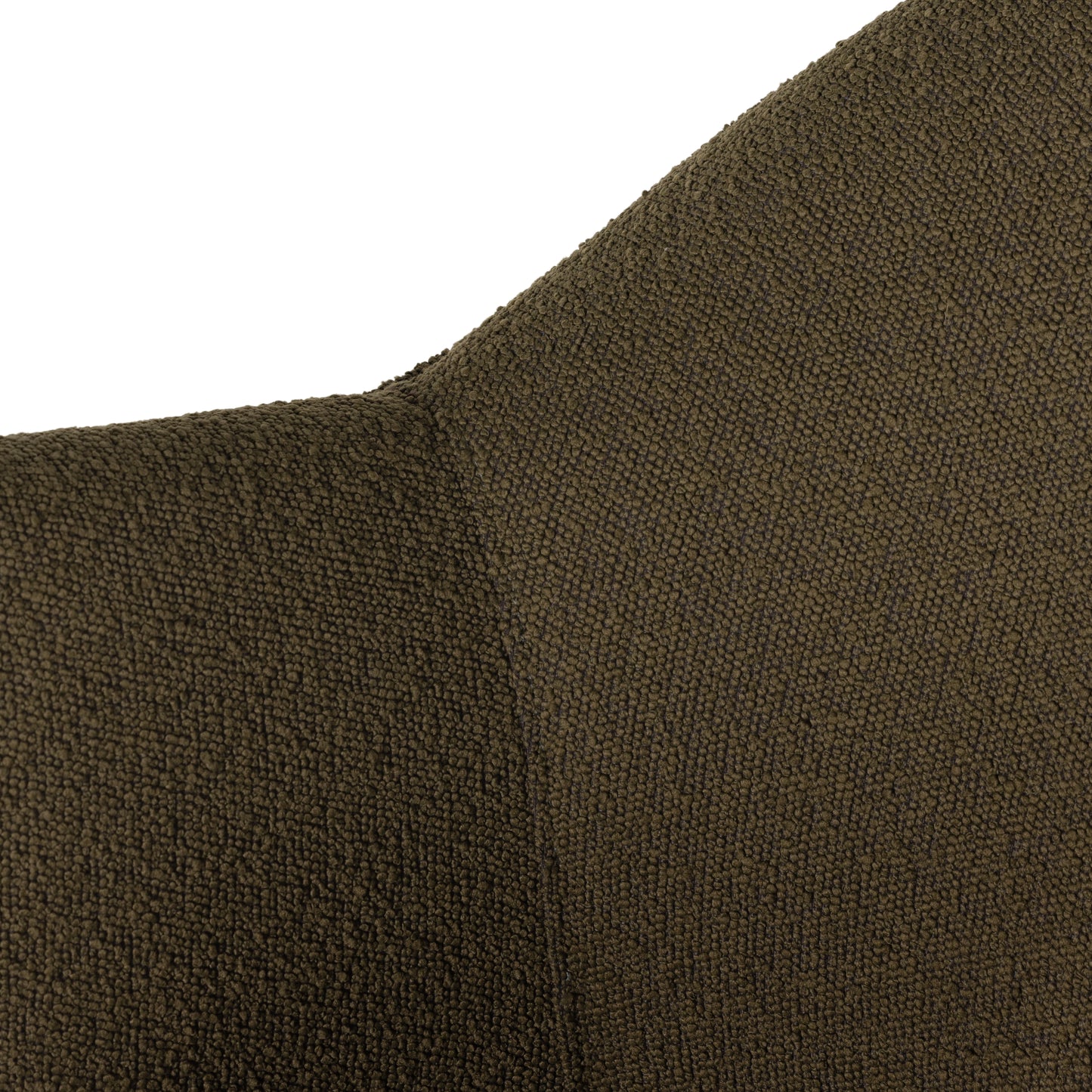 Olive Boucle Rose Swivel Chair arm up close