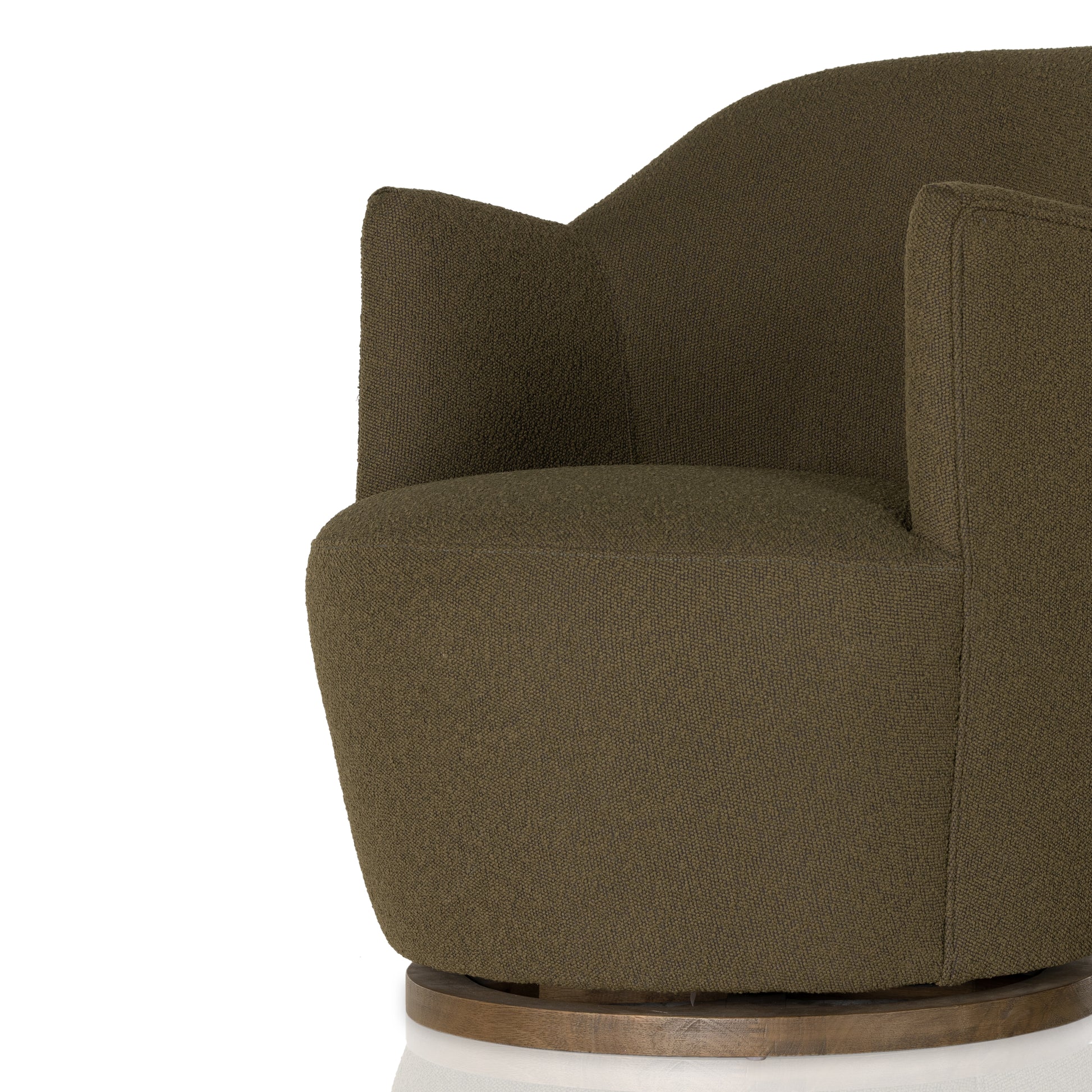 Olive Boucle Rose Swivel Chair