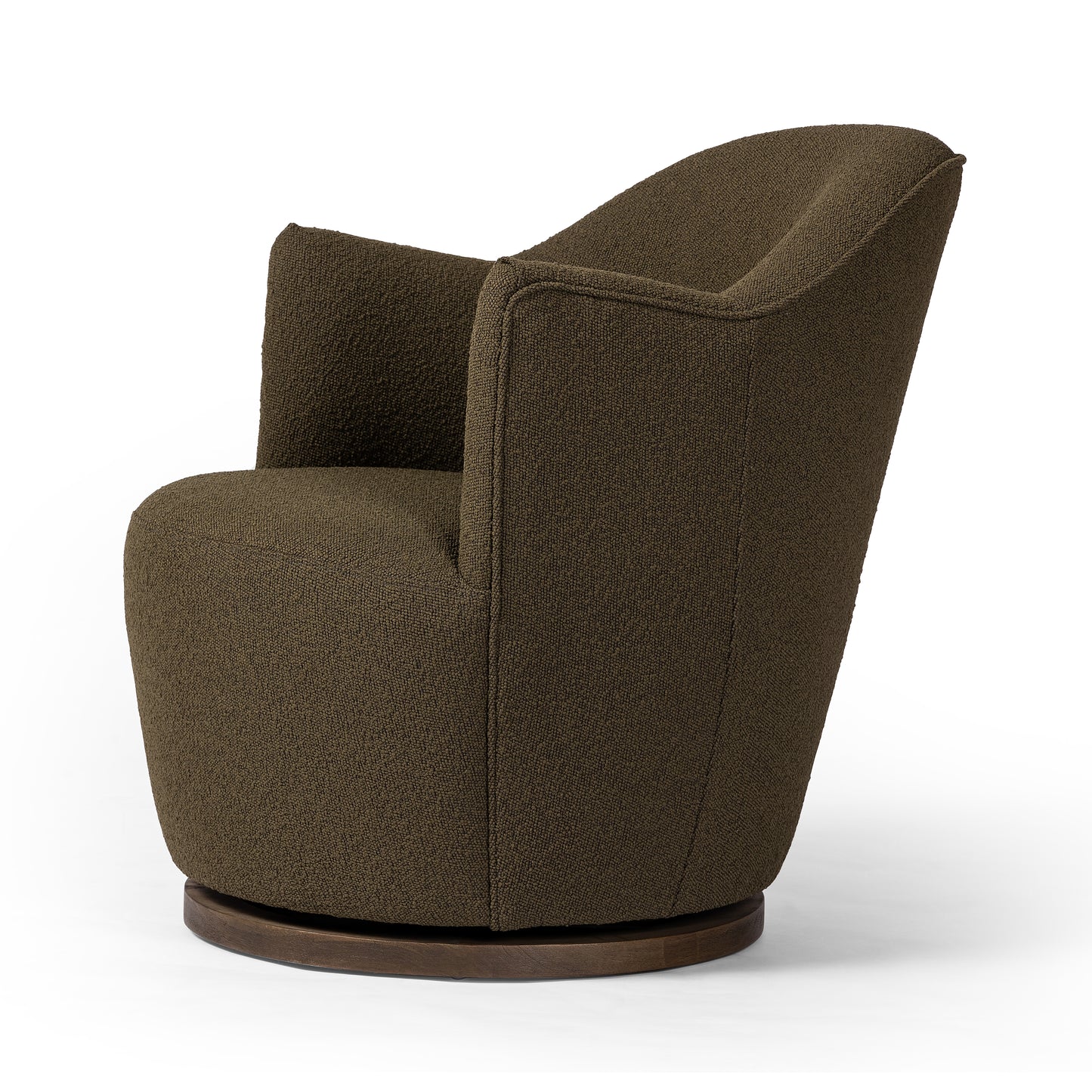 Olive Boucle Rose Swivel Chair