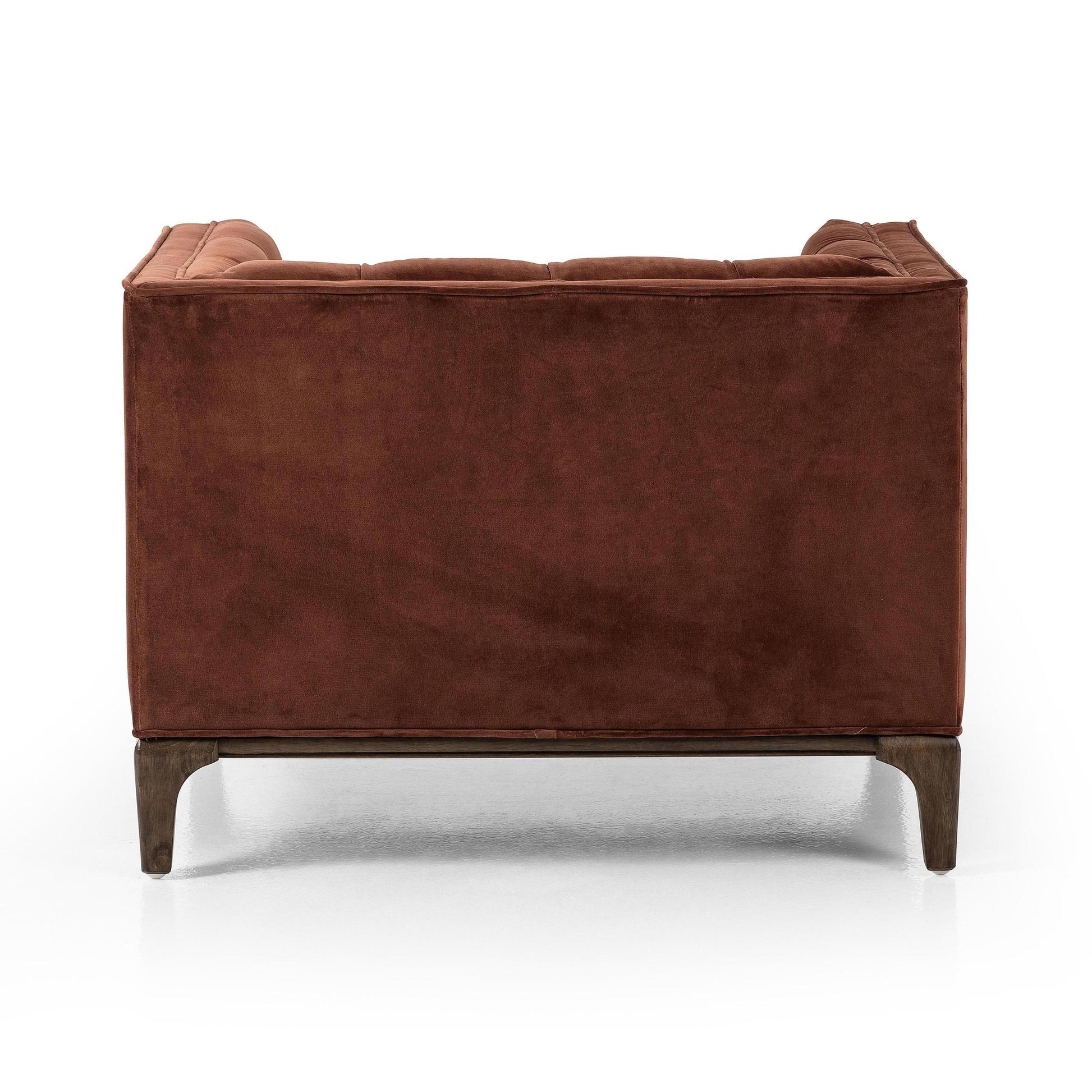 Elsie Chair in auburn velvet back view
