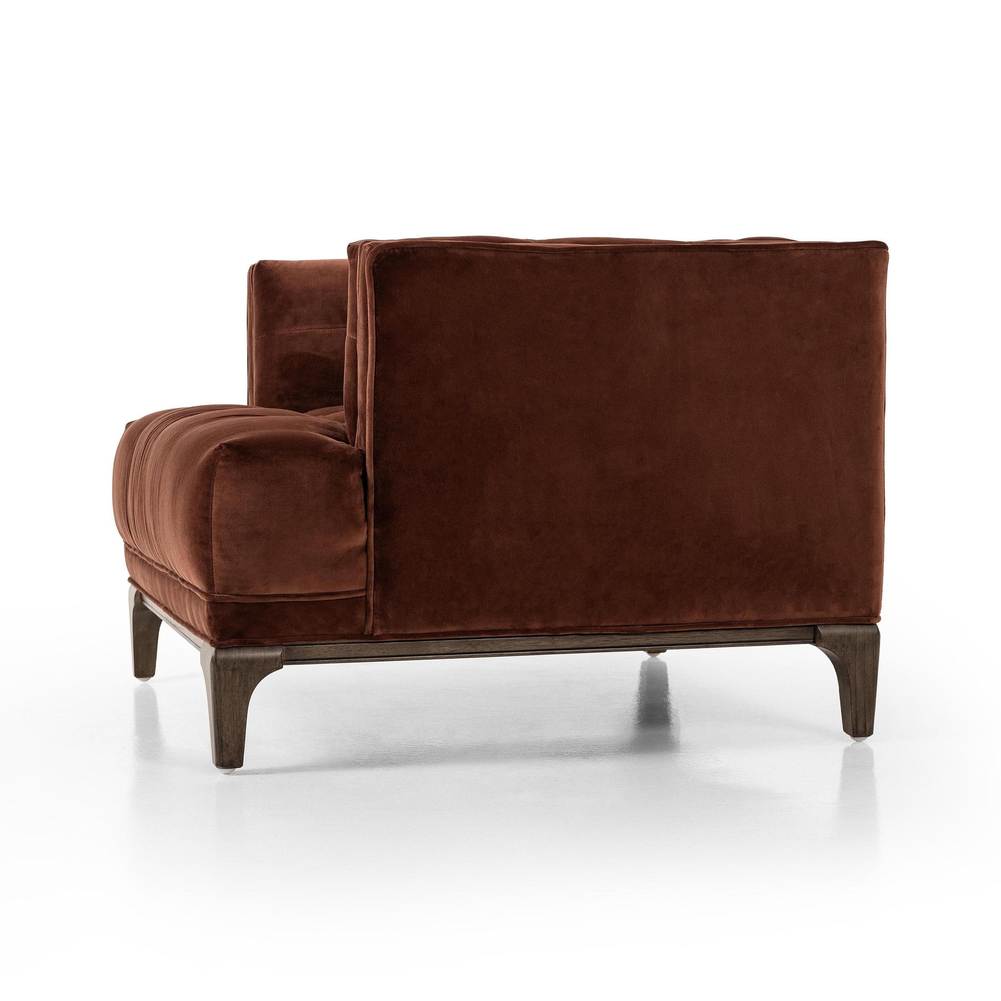 Elsie Chair in auburn velvet side view