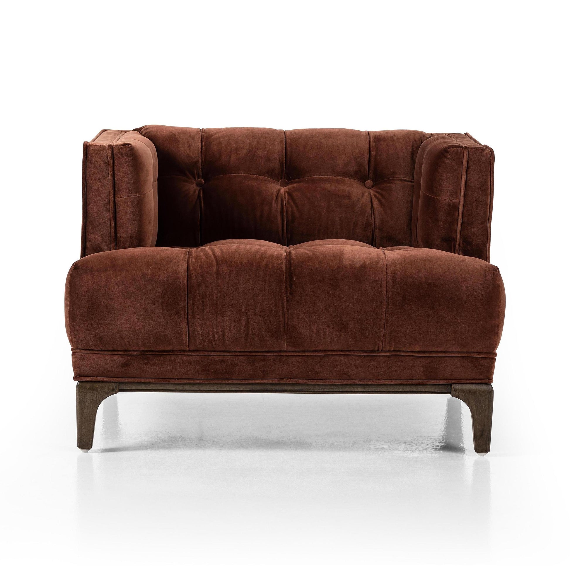 Elsie Chair in auburn velvet front