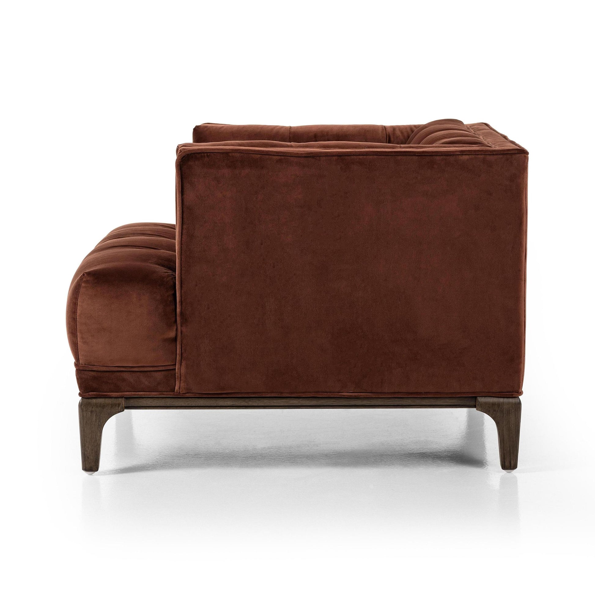 Elsie Chair in auburn velvet side view